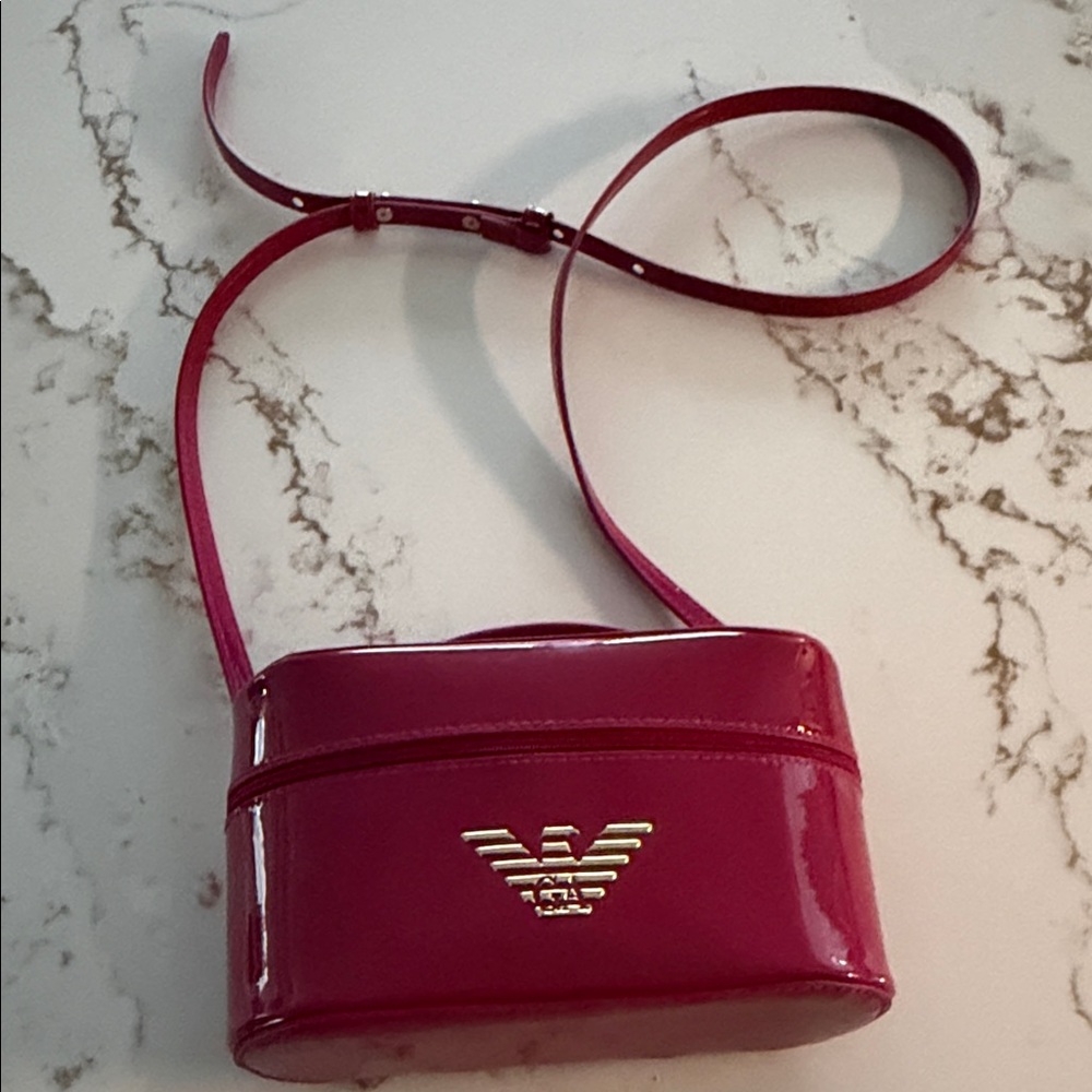Emporio Armani Hot Pink Patent Crossbody Bag